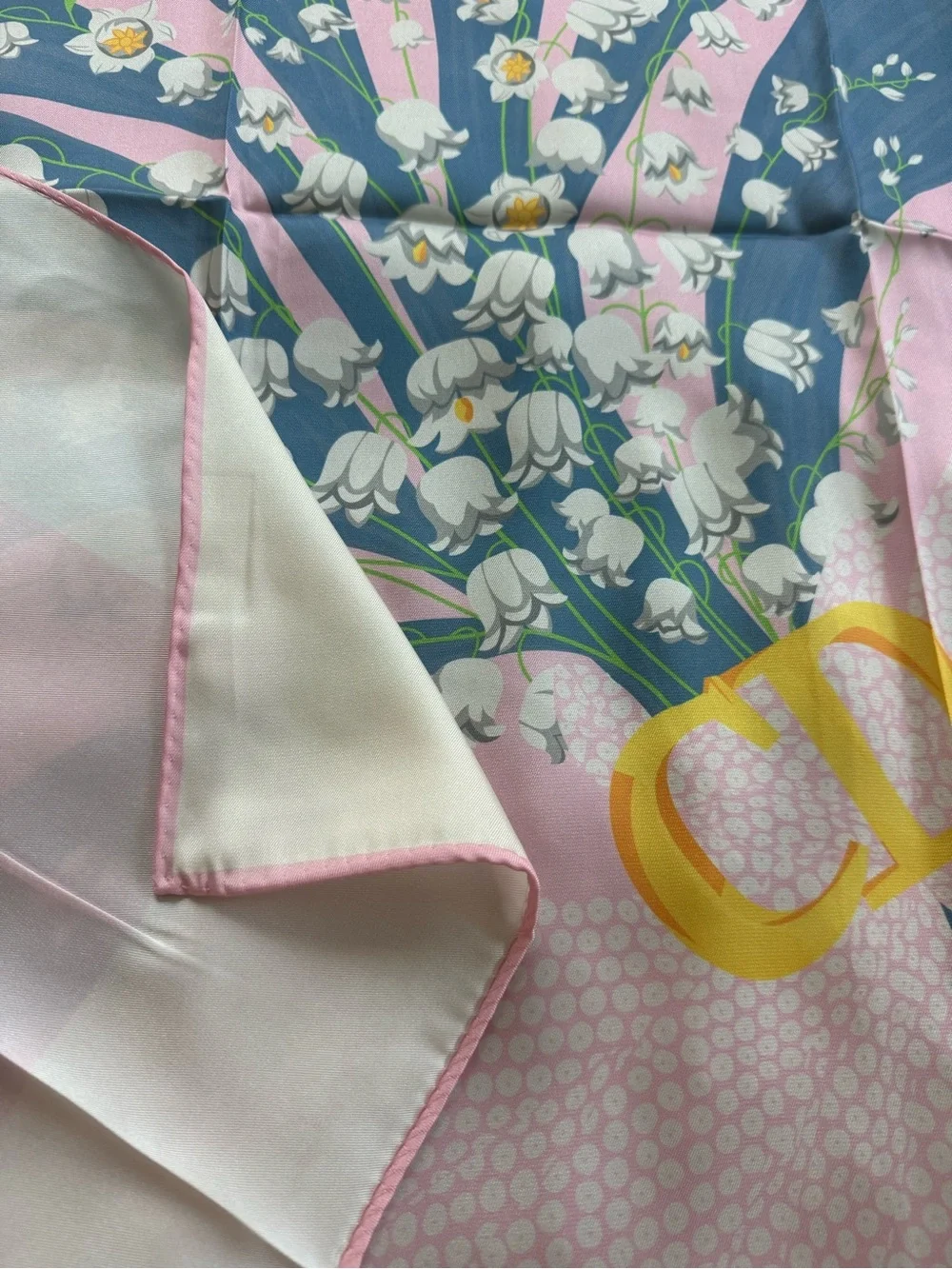 Dior Silk Scarf Muguet Lily of the Valley NWT no Box 100% Silk